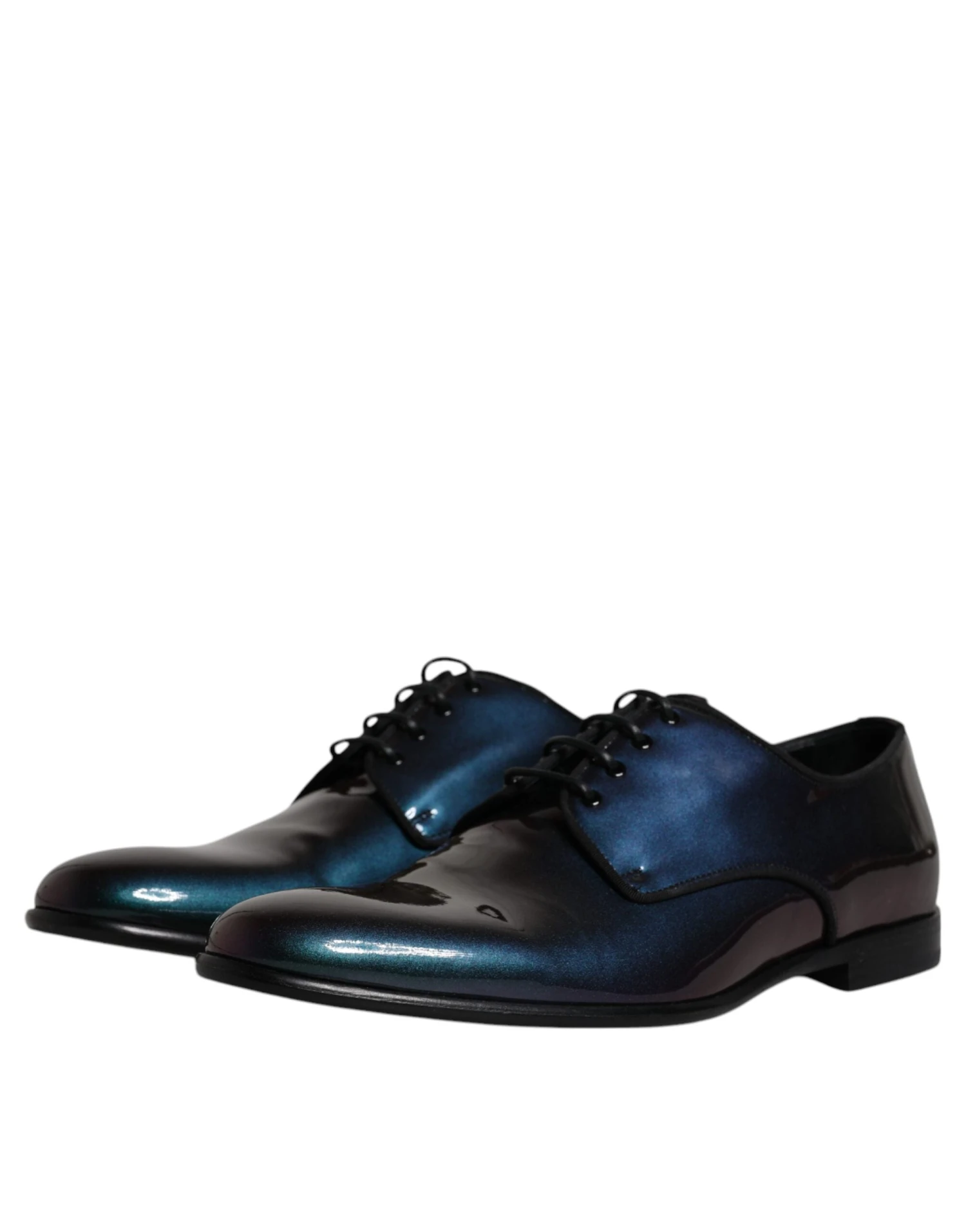 Dolce & Gabbana Peacock Patent Leather Derby Men Dress Men's Shoes 6 Dolce & Gabbana Peacock Patent Leather Derby Men Dress Men's Shoes - Image 4