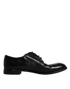 Dolce & Gabbana Black Leather Derby Formal Men Dress Men's Shoes (Pre-Owned)