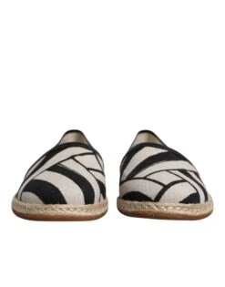 Dolce & Gabbana Black White Stripes Slip On Espadrille Men's Shoes 8 Dolce & Gabbana Black White Stripes Slip On Espadrille Men's Shoes -Lux Lair Store 4786571