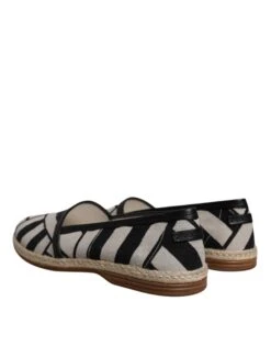 Dolce & Gabbana Black White Stripes Slip On Espadrille Men's Shoes 10 Dolce & Gabbana Black White Stripes Slip On Espadrille Men's Shoes -Lux Lair Store 4786573