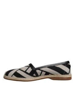 Dolce & Gabbana Black White Stripes Slip On Espadrille Men's Shoes 11 Dolce & Gabbana Black White Stripes Slip On Espadrille Men's Shoes -Lux Lair Store 4786574