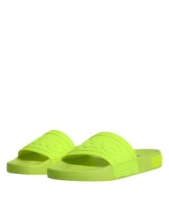 Dolce & Gabbana Green Rubber Slides Sandals Beachwear Women's Shoes -Lux Lair Store 4787363