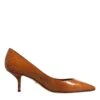 Dolce & Gabbana Brown Leather Kitten Heels Pumps Women's Shoes (Pre-Owned) -Lux Lair Store 4787561