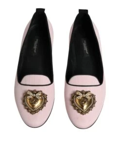 Dolce & Gabbana Light Pink Velvet Slip On Loafers Flats Women's Shoes (Pre-Owned) -Lux Lair Store 4787579