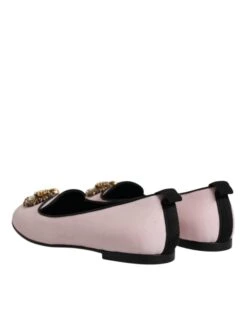 Dolce & Gabbana Light Pink Velvet Slip On Loafers Flats Women's Shoes (Pre-Owned) -Lux Lair Store 4787581