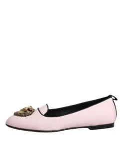 Dolce & Gabbana Light Pink Velvet Slip On Loafers Flats Women's Shoes (Pre-Owned) -Lux Lair Store 4787582