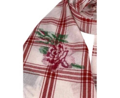 Gucci Unisex Off White Wool Plaid Rose Print Scarf Muffler -Lux Lair Store 481896 9274 8077692755 3