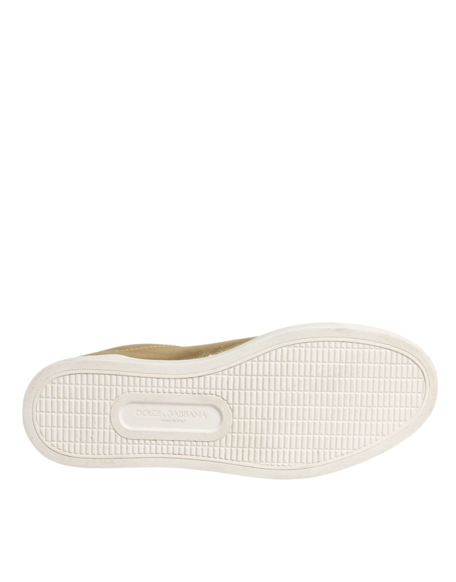 Dolce & Gabbana Gold Leather Logo London Men Sneakers Men's Shoes 8 Dolce & Gabbana Gold Leather Logo London Men Sneakers Men's Shoes - Image 6