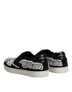 Dolce & Gabbana Black Embellished London Men Slip On Men's Shoes -Lux Lair Store 4821785