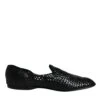 Dolce & Gabbana Black Woven Leather Slip On Loafers Men's Shoes (Pre-Owned) -Lux Lair Store 4822374