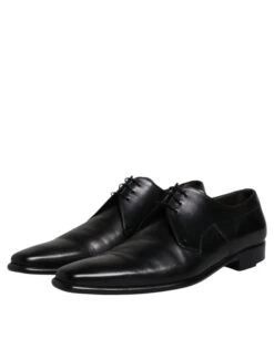 Dolce & Gabbana Black Leather Derby Men Formal Dress Men's Shoes (Pre-Owned) 11 Dolce & Gabbana Black Leather Derby Men Formal Dress Men's Shoes (Pre-Owned) -Lux Lair Store 4822416