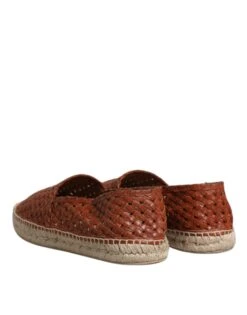 Dolce & Gabbana Maroon Woven Leather Men Espadrille Men's Shoes -Lux Lair Store 4822444