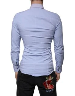 Dolce & Gabbana Light Blue Cotton Slim Fit SICILIA Dress Men's Shirt (Pre-Owned) -Lux Lair Store 4822602