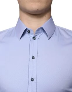 Dolce & Gabbana Light Blue Cotton Slim Fit SICILIA Dress Men's Shirt (Pre-Owned) -Lux Lair Store 4822603