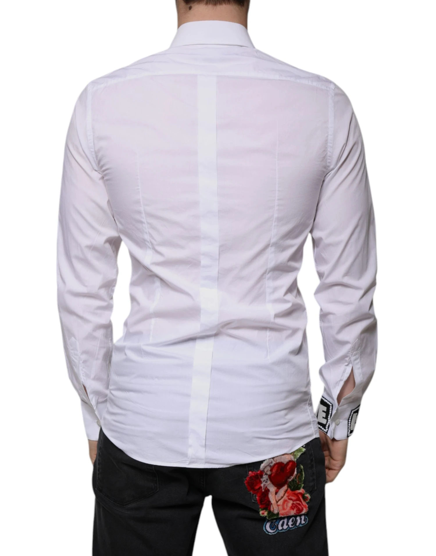 Dolce & Gabbana White Cotton Slim Fit GOLD Men Dress Men's Shirt (Pre-Owned) 5 Dolce & Gabbana White Cotton Slim Fit GOLD Men Dress Men's Shirt (Pre-Owned) - Image 3