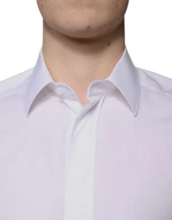 Dolce & Gabbana White Cotton Slim Fit GOLD Men Dress Men's Shirt (Pre-Owned) 10 Dolce & Gabbana White Cotton Slim Fit GOLD Men Dress Men's Shirt (Pre-Owned) -Lux Lair Store 4822613