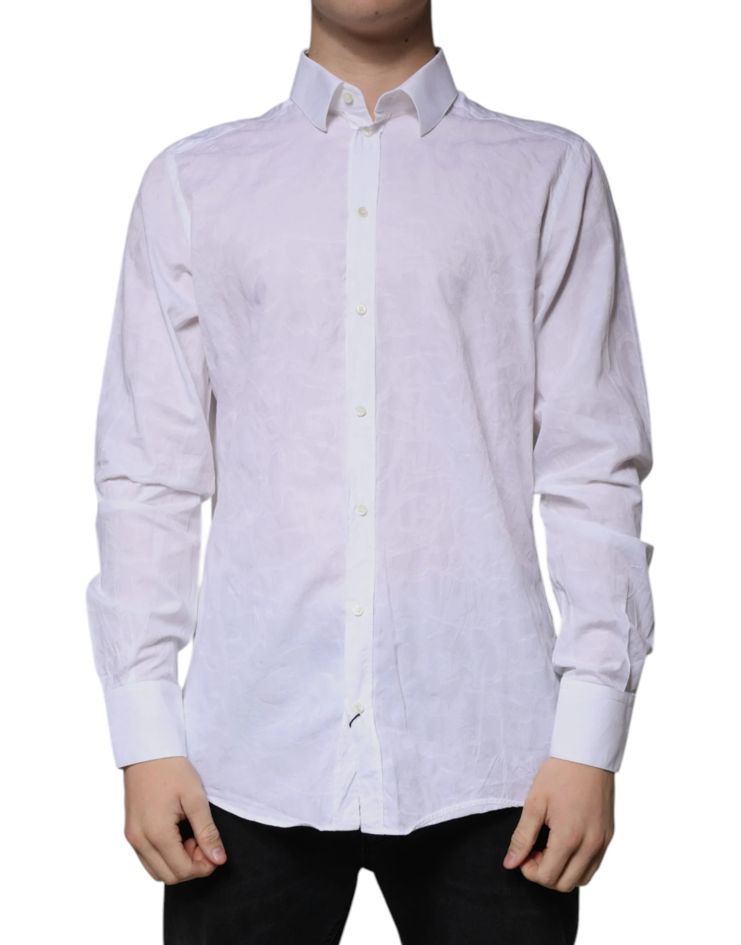 Dolce & Gabbana White Cotton Slim Fit Men MARTINI Dress Men's Shirt (Pre-Owned) 3 Dolce & Gabbana White Cotton Slim Fit Men MARTINI Dress Men's Shirt (Pre-Owned)