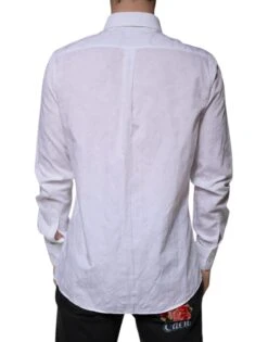 Dolce & Gabbana White Cotton Slim Fit Men MARTINI Dress Men's Shirt (Pre-Owned) 9 Dolce & Gabbana White Cotton Slim Fit Men MARTINI Dress Men's Shirt (Pre-Owned) -Lux Lair Store 4822679