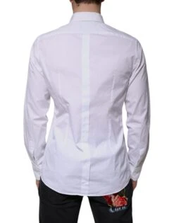 Dolce & Gabbana White Bib Cotton Poplin GOLD Men Formal Men's Shirt (Pre-Owned) 9 Dolce & Gabbana White Bib Cotton Poplin GOLD Men Formal Men's Shirt (Pre-Owned) -Lux Lair Store 4822884