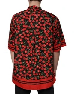 Dolce & Gabbana Black Cherry Cotton Button Down Casual Men's Shirt -Lux Lair Store 4822962