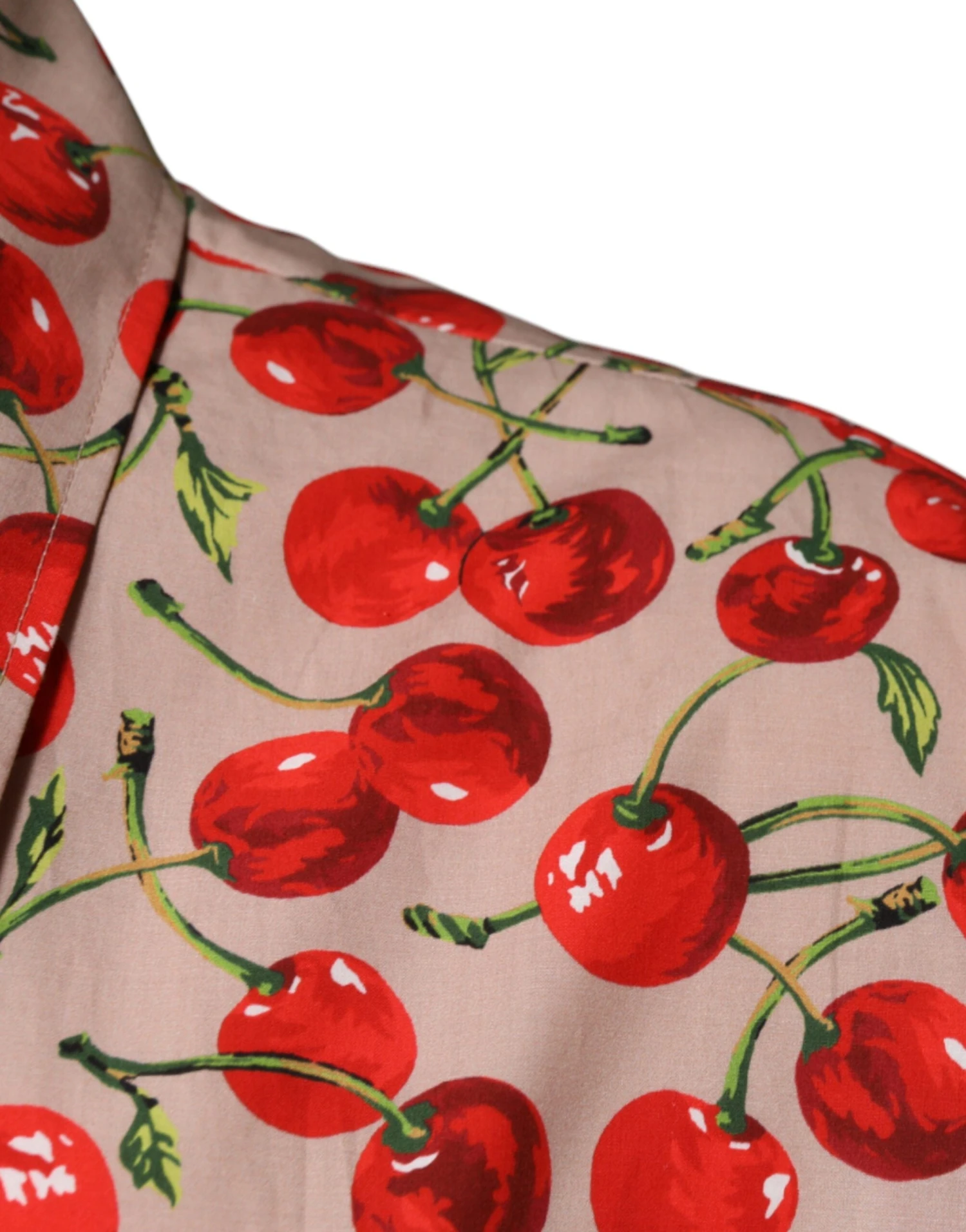 Dolce & Gabbana Beige Cherry Button Down Men Casual Men's Shirt 7 Dolce & Gabbana Beige Cherry Button Down Men Casual Men's Shirt - Image 5