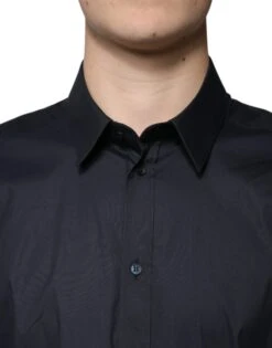 Dolce & Gabbana Black Cotton Blend Formal GOLD Dress Men's Shirt -Lux Lair Store 4823305