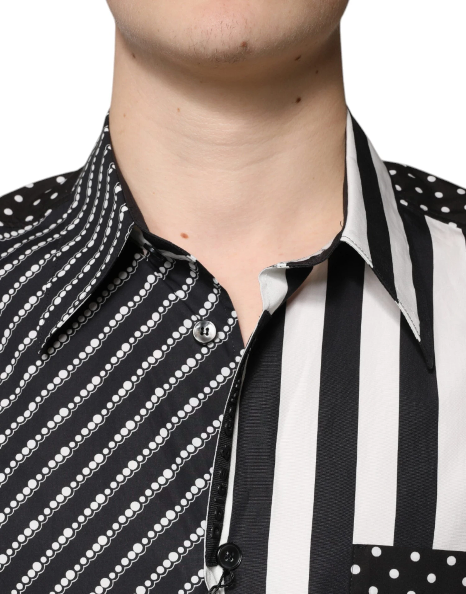 Dolce & Gabbana Black White Striped Button Down Casual Men's Shirt 6 Dolce & Gabbana Black White Striped Button Down Casual Men's Shirt - Image 4