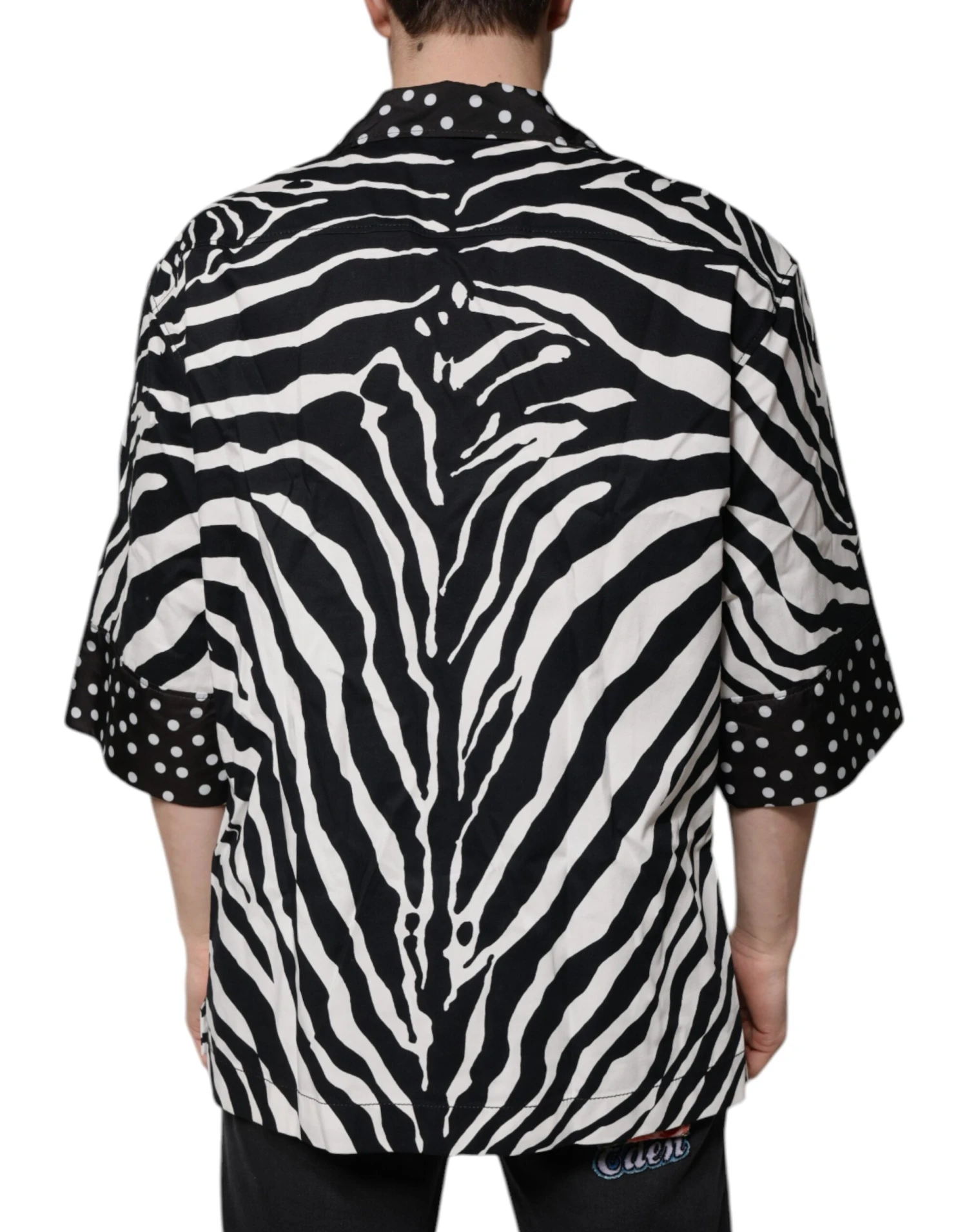 Dolce & Gabbana Black White Zebra Button Down Oversize Men's Shirt 5 Dolce & Gabbana Black White Zebra Button Down Oversize Men's Shirt - Image 3