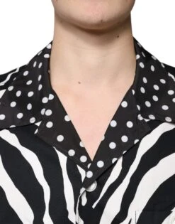 Dolce & Gabbana Black White Zebra Button Down Oversize Men's Shirt 10 Dolce & Gabbana Black White Zebra Button Down Oversize Men's Shirt -Lux Lair Store 4823356