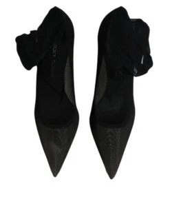 Dolce & Gabbana Black Viscose Mesh Sock Style Boots Women's Shoes (Pre-Owned) -Lux Lair Store 4825281