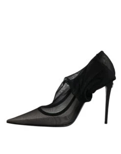 Dolce & Gabbana Black Viscose Mesh Sock Style Boots Women's Shoes (Pre-Owned) -Lux Lair Store 4825284