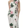Dolce & Gabbana White Floral Silk One Shoulder Midi Women's Dress 1 Dolce & Gabbana White Floral Silk One Shoulder Midi Women's Dress -Lux Lair Store 4825707