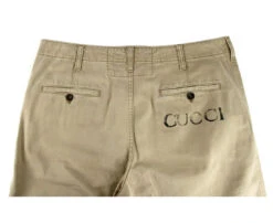 Gucci Men's Light Brown Washed Cotton Pant With Gucci Print On Back 489281 2028 -Lux Lair Store 489281 2028 us 2038 7