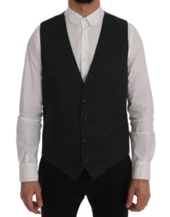 Dolce & Gabbana Gray STAFF Cotton Rayon Men's Vest