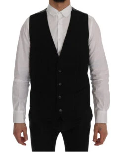Dolce & Gabbana Black STAFF Cotton Rayon Men's Vest