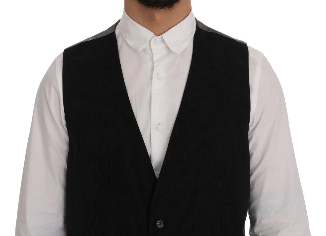 Dolce & Gabbana Black STAFF Cotton Rayon Men's Vest 6 Dolce & Gabbana Black STAFF Cotton Rayon Men's Vest - Image 4