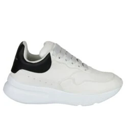 Alexander McQueen Men's Ivory / White / Black Leather Platform Sneakers -Lux Lair Store 505033 9160 40 1