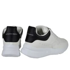 Alexander McQueen Men's Ivory / White / Black Leather Platform Sneakers -Lux Lair Store 505033 9160 40 5
