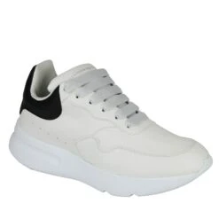 Alexander McQueen Men's Ivory / White / Black Leather Platform Sneakers -Lux Lair Store 505033 9160 40 6