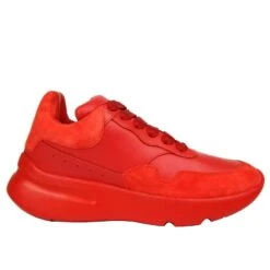 Alexander McQueen Women's Red Leather / Suede Sneaker