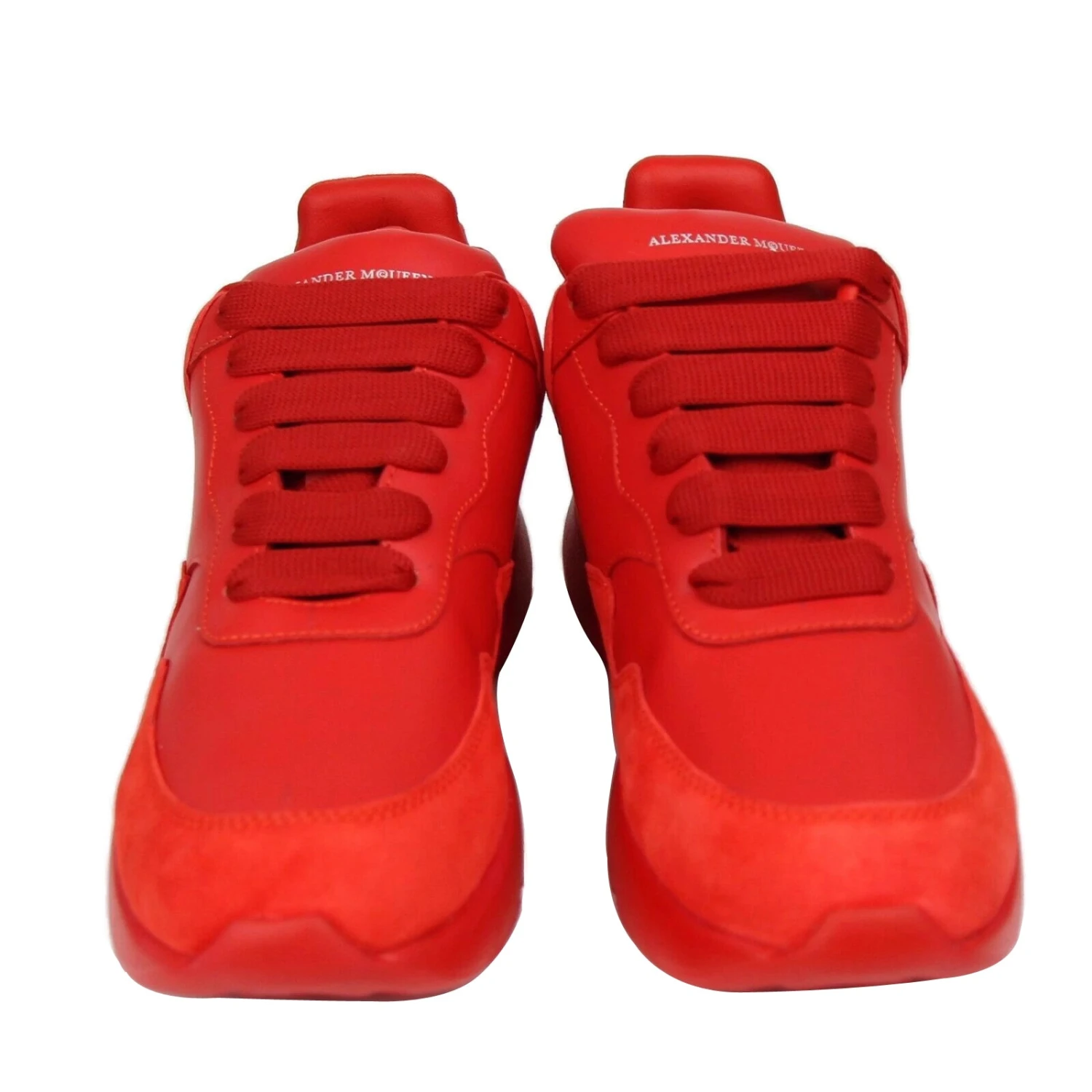 Alexander McQueen Women's Red Leather / Suede Sneaker 5 Alexander McQueen Women's Red Leather / Suede Sneaker - Image 3
