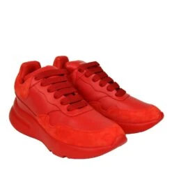 Alexander McQueen Women's Red Leather / Suede Sneaker 13 Alexander McQueen Women's Red Leather / Suede Sneaker -Lux Lair Store 508291 6409 35 4