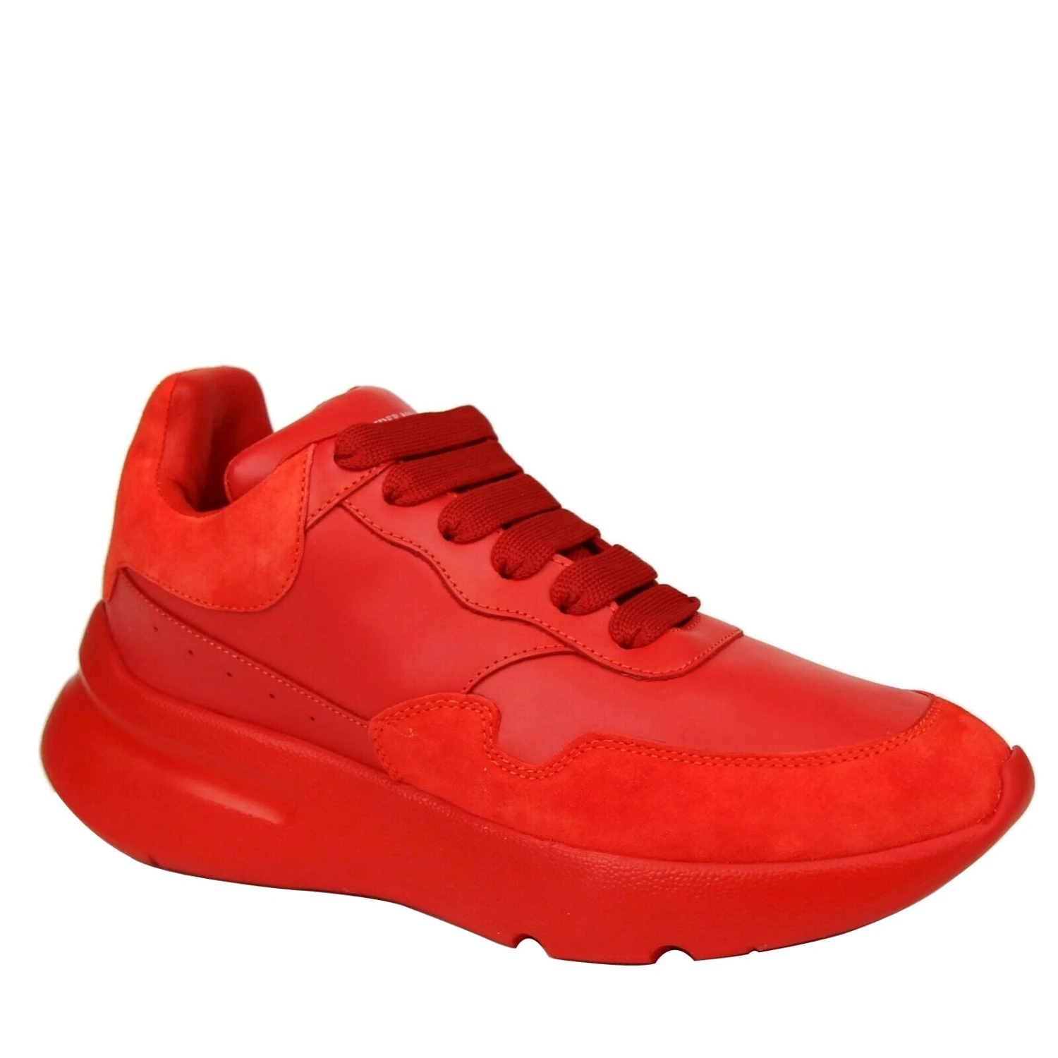 Alexander McQueen Women's Red Leather / Suede Sneaker 8 Alexander McQueen Women's Red Leather / Suede Sneaker - Image 6