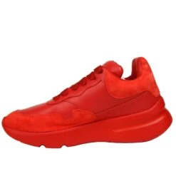 Alexander McQueen Women's Red Leather / Suede Sneaker 16 Alexander McQueen Women's Red Leather / Suede Sneaker -Lux Lair Store 508291 6409 35 7