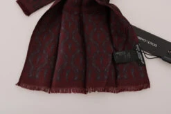 Dolce & Gabbana Bordeaux Silk Crown Chili Men's Scarf -Lux Lair Store 517990
