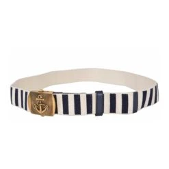 Gucci Men's Navy / White Fabric Brass Anchor Buckle Striped Belt 375191 -Lux Lair Store 51akeav8vll. ul1500
