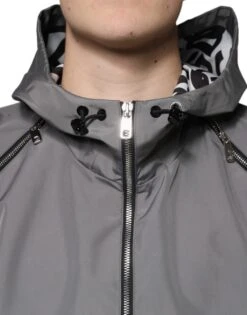 Dolce & Gabbana Gray Polyester Hooded Men Full Zip Men's Jacket -Lux Lair Store 5300246