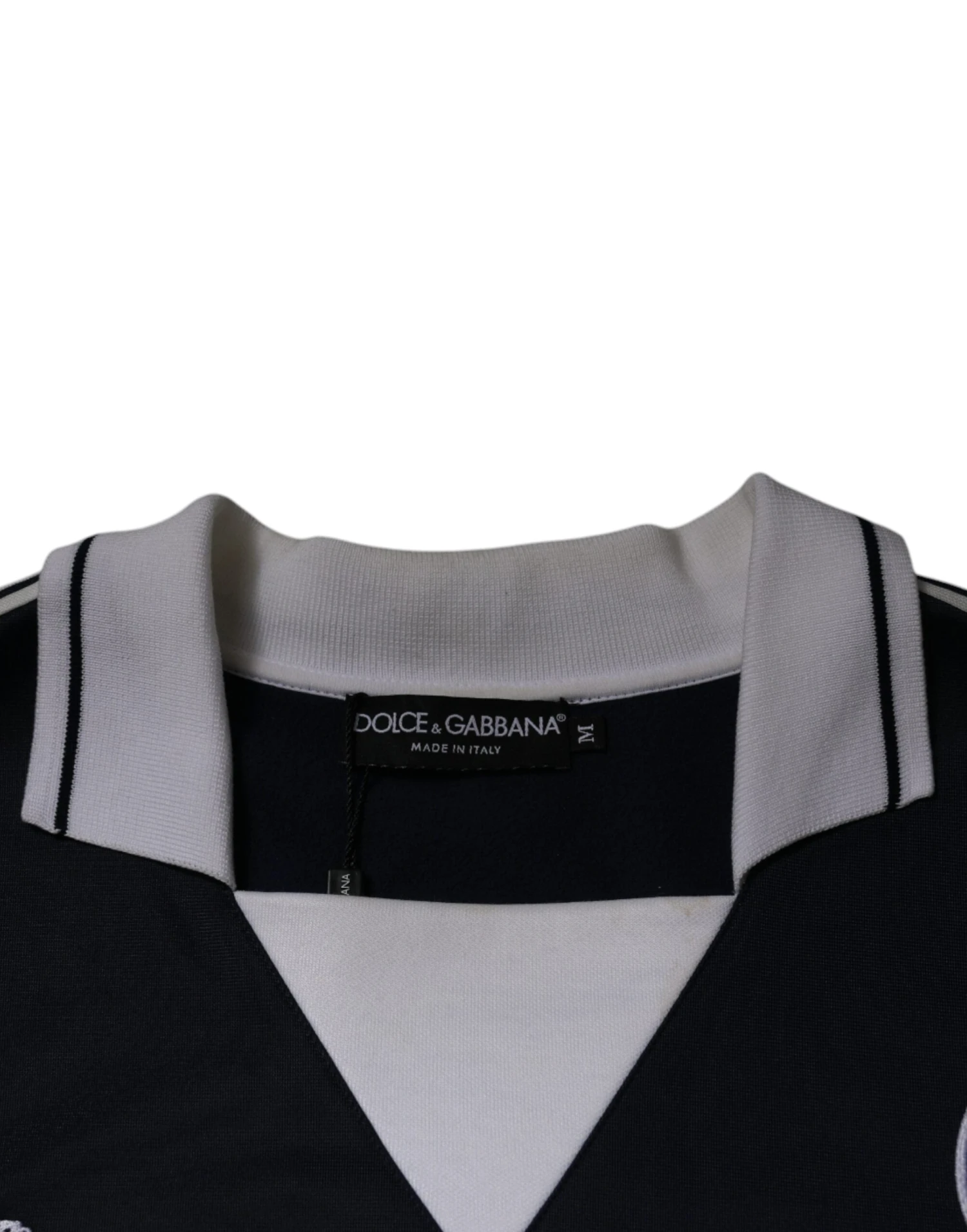 Dolce & Gabbana Blue Logo Jersey Collared Pullover Men's Sweater 7 Dolce & Gabbana Blue Logo Jersey Collared Pullover Men's Sweater - Image 5
