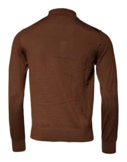 Dolce & Gabbana Brown Cashmere Buttoned Men Pullover Men's Sweater 10 Dolce & Gabbana Brown Cashmere Buttoned Men Pullover Men's Sweater -Lux Lair Store 5307787