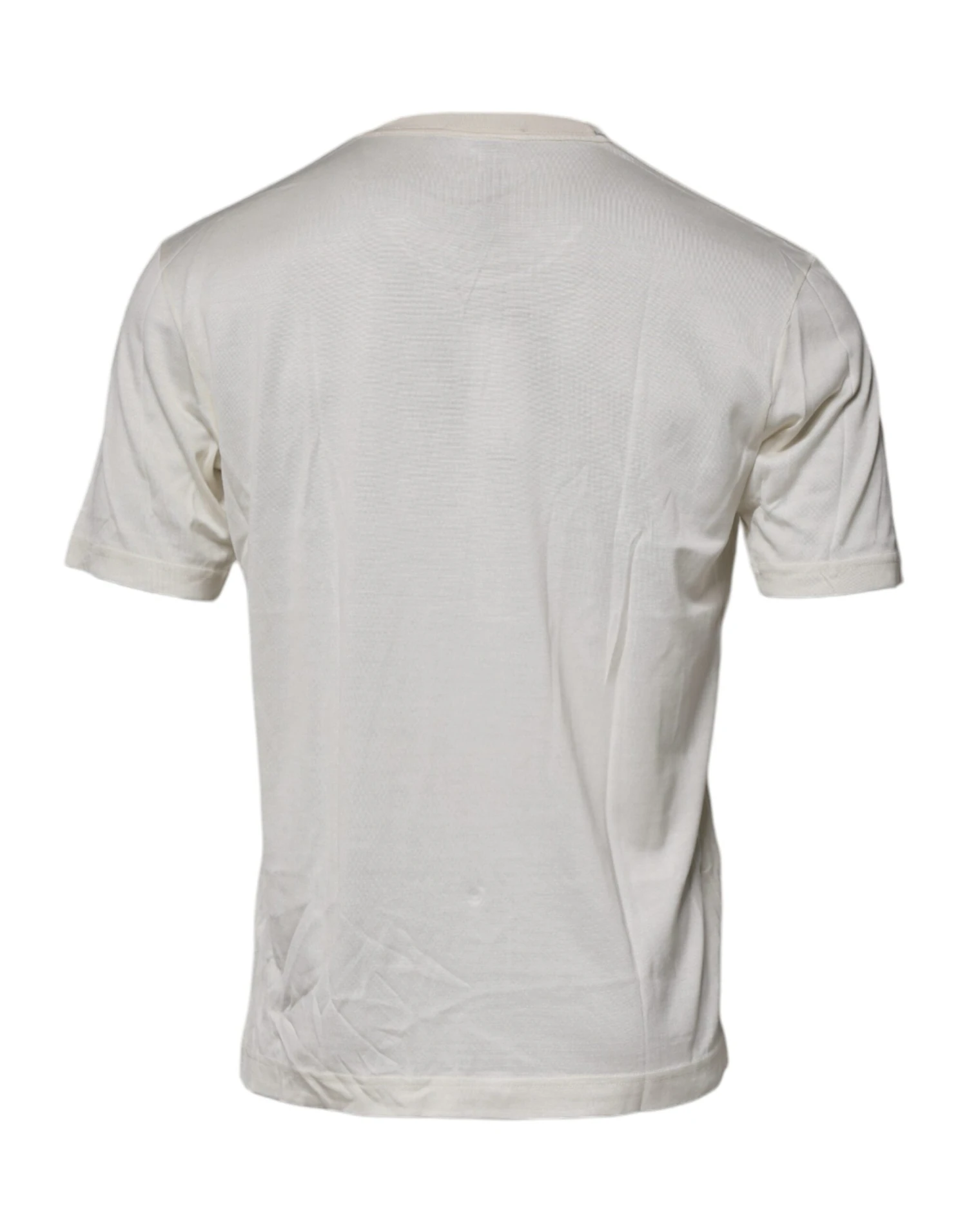 Dolce & Gabbana Off White Silk Crew Neck Short Sleeve Men's T-shirt (Pre-Owned) 6 Dolce & Gabbana Off White Silk Crew Neck Short Sleeve Men's T-shirt (Pre-Owned) - Image 4